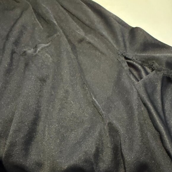 Sears VTG Black Full Slip Dress 32 Womens Lace Trim Adjustable Crepelon Long - Picture 7 of 8